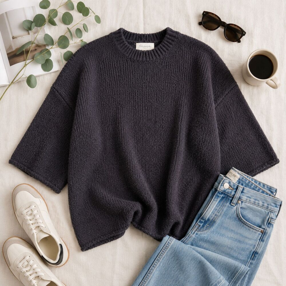 Philosophy Republic Clothing Oversized Sweater | Slouchy Half Sleeve Knit